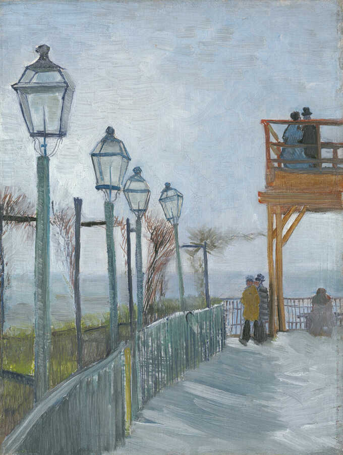 Vincent van Gogh : Terrasse et plate-forme d'observation au Moulin de Blute-Fin, Montmartre