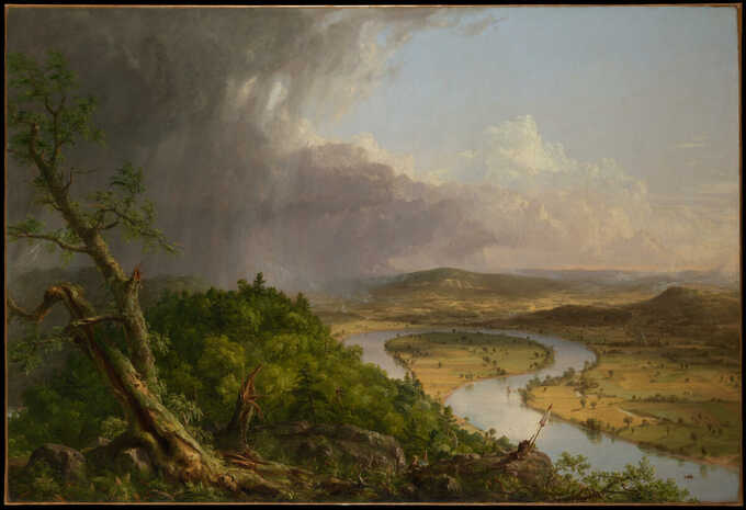 Thomas Cole : Vue depuis le mont Holyoke, Northampton, Massachusetts, après un orage-l'Oxbow