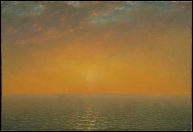 John Frederick Kensett : Coucher de soleil sur la mer