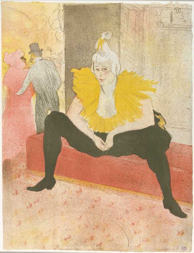 Henri de Toulouse-Lautrec : La Clowness assise (Mademoiselle Cha-u-ka-o) (de la série Elles)