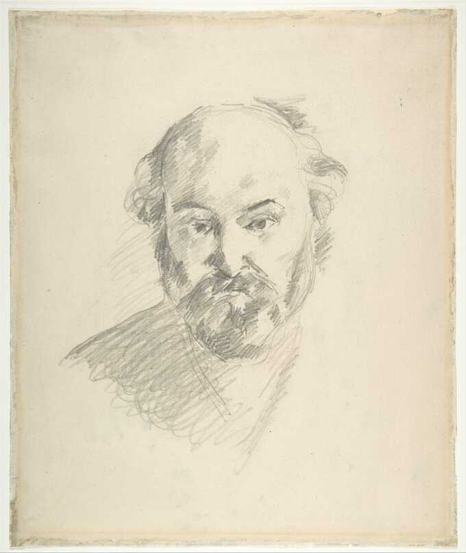 Paul Cézanne : Portrait de l'artiste (recto) ; Fragment d'une étude de paysage (verso)