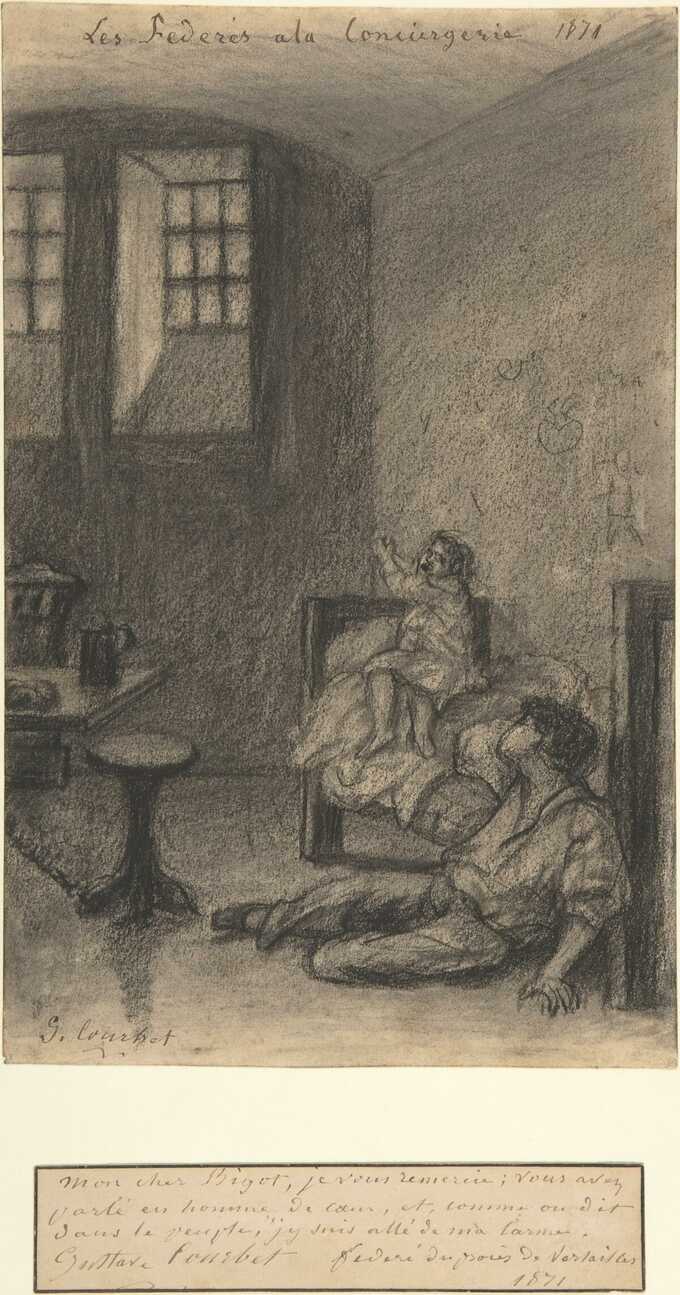 Gustave Courbet : Young Communards in Prison (Les Fédérés à la Conciergerie)