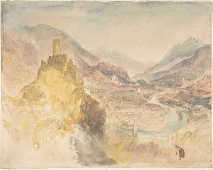 Joseph Mallord William Turner : Chatel Argent et le Val d'Aoste vu du haut de Villeneuve