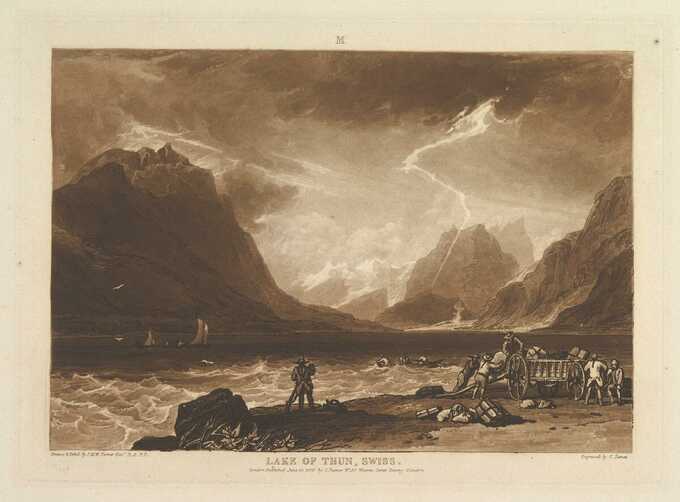 Joseph Mallord William Turner : Lac de Thoune, Suisse (Liber Studiorum, partie III, planche 15)