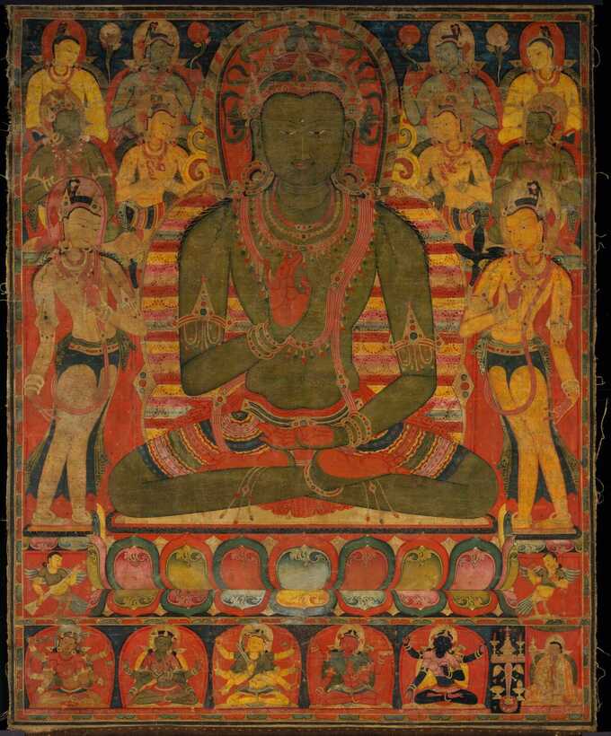  : Bouddha Amoghasiddhi avec huit bodhisattvas