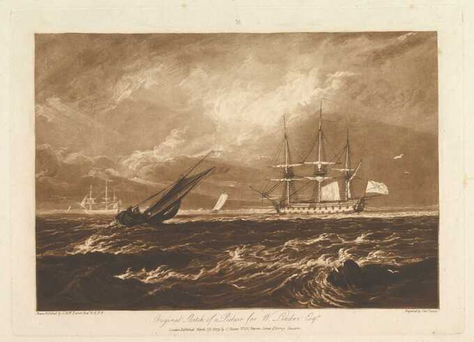 Joseph Mallord William Turner : The Leader Sea Piece (Liber Studiorum, partie IV, planche 20)