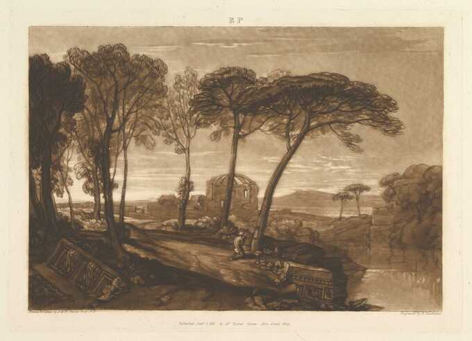 Joseph Mallord William Turner : Le Temple de Minerve Medica (Liber Studiorum, partie V, planche 23)