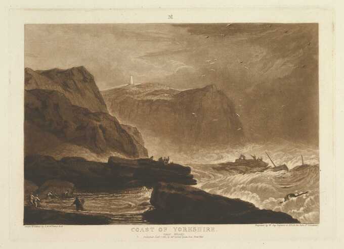 Joseph Mallord William Turner : Côte du Yorkshire, près de Whitby (Liber Studiorum, partie V, planche 24)