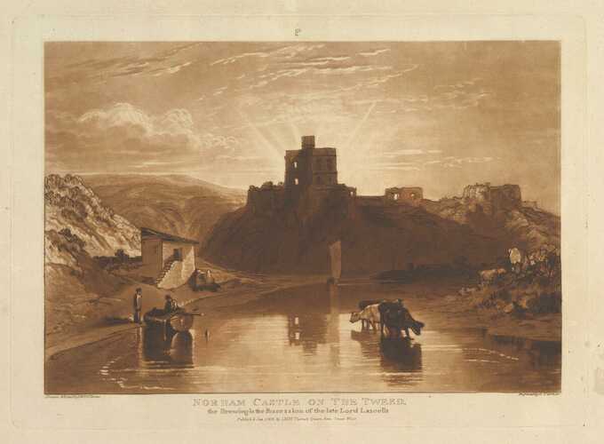 Joseph Mallord William Turner : Château de Norham sur le Tweed (Liber Studiorum, partie XII, planche 57)