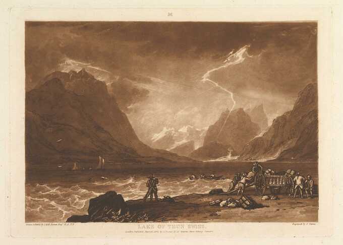 Joseph Mallord William Turner : Lac de Thoune, Suisse (Liber Studiorum, partie III, planche 15)