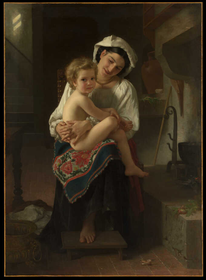 William Bouguereau : Jeune mère regardant son enfant