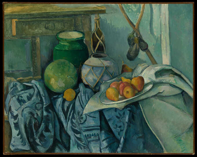 Paul Cézanne : Nature morte avec un pot de gingembre et des aubergines