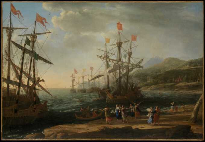 Claude Lorrain (Claude Gellée) : Les Troyennes mettent le feu à leur flotte