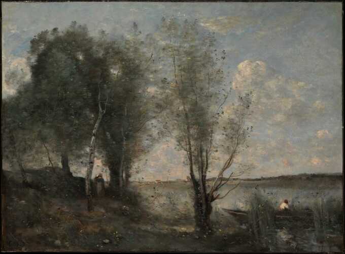 Camille Corot : Batelier parmi les roseaux