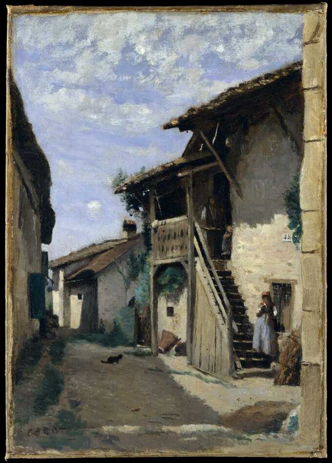 Camille Corot : Une rue de village : Dardagny