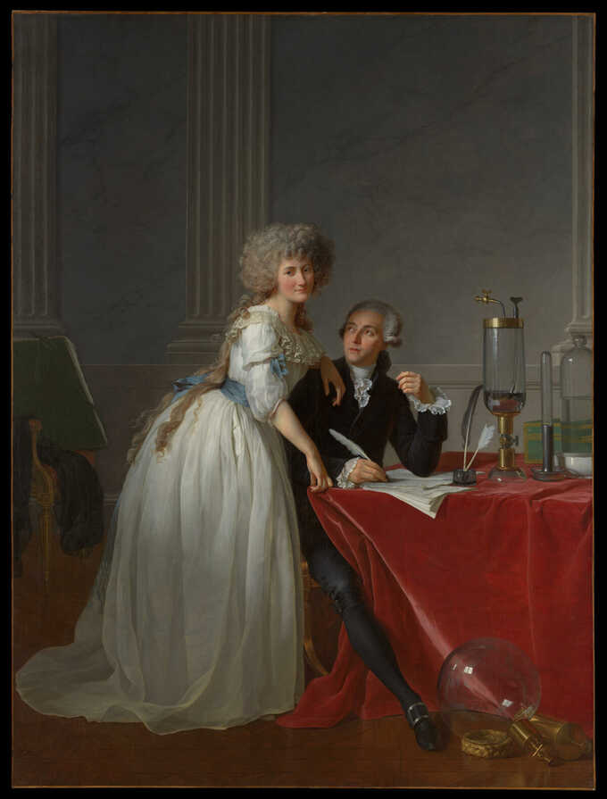 Jacques Louis David : Antoine Laurent Lavoisier (1743–1794) and Marie Anne Lavoisier (Marie Anne Pierrette Paulze, 1758–1836)