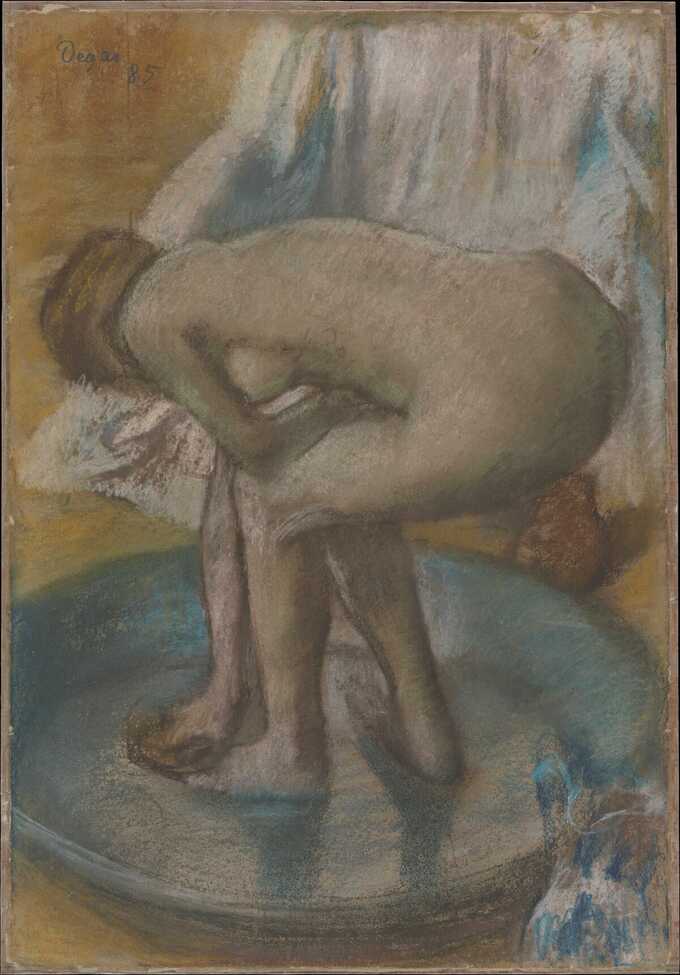 Edgar Degas : Femme se baignant dans une baignoire peu profonde