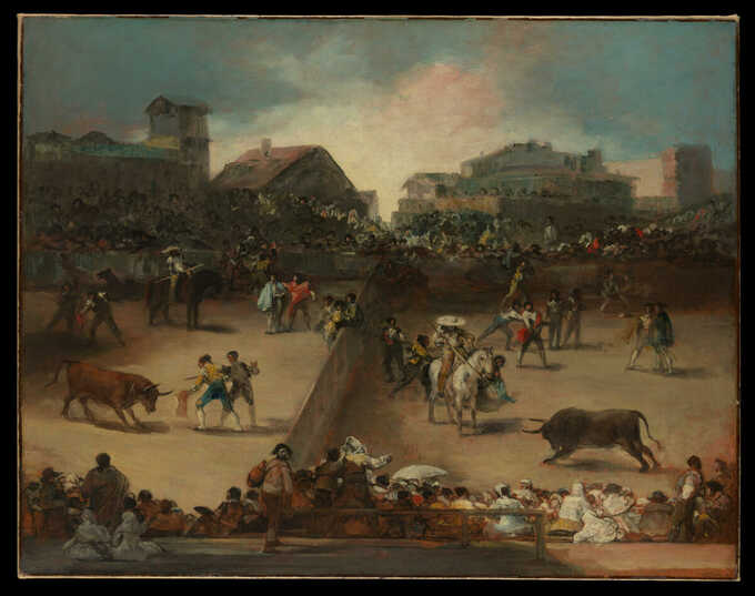 Goya (Francisco de Goya y Lucientes) : Corrida dans un anneau divisé