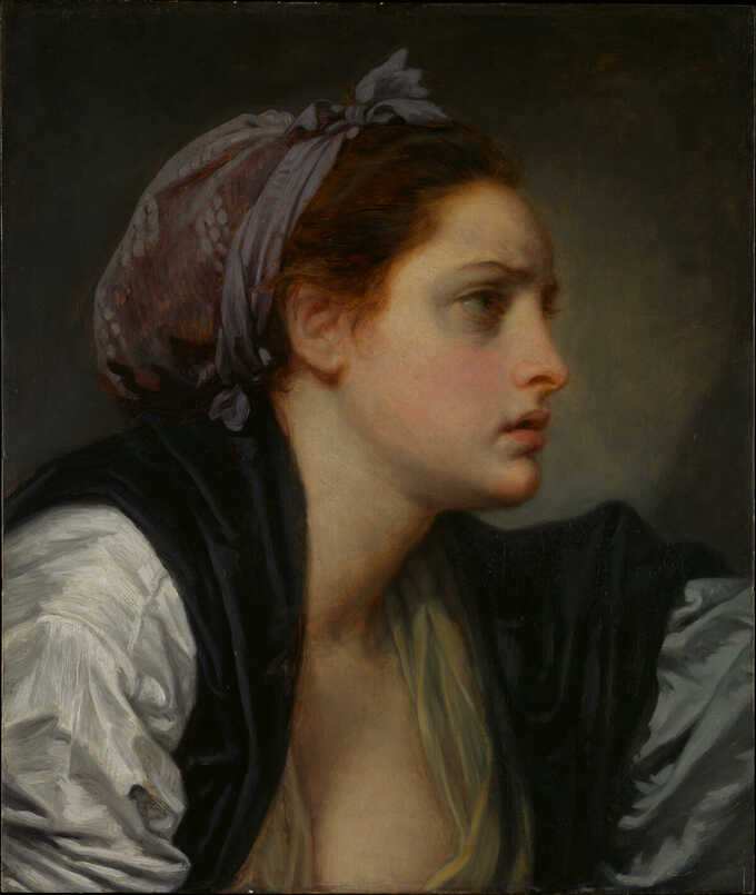 Jean-Baptiste Greuze : Etude de tête de femme