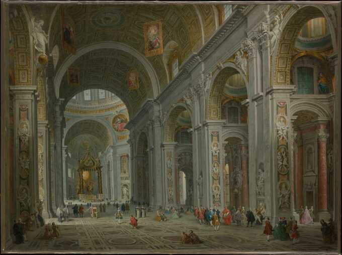 Giovanni Paolo Panini : Intérieur de Saint-Pierre, Rome