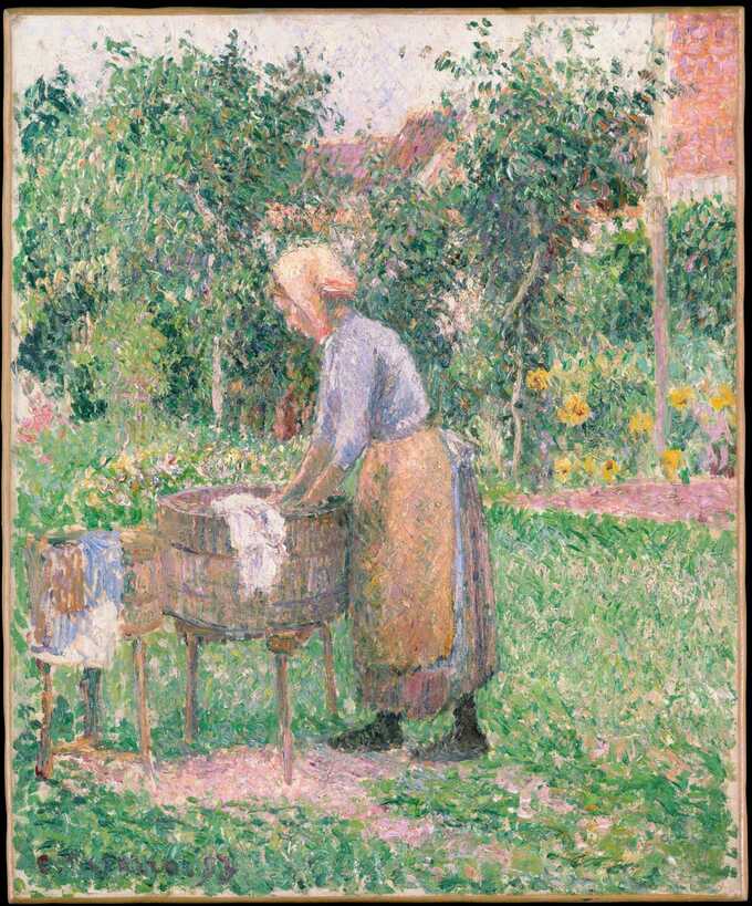 Camille Pissarro : Lavandière à Éragny