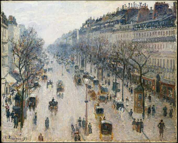 Camille Pissarro : Le boulevard Montmartre un matin d'hiver