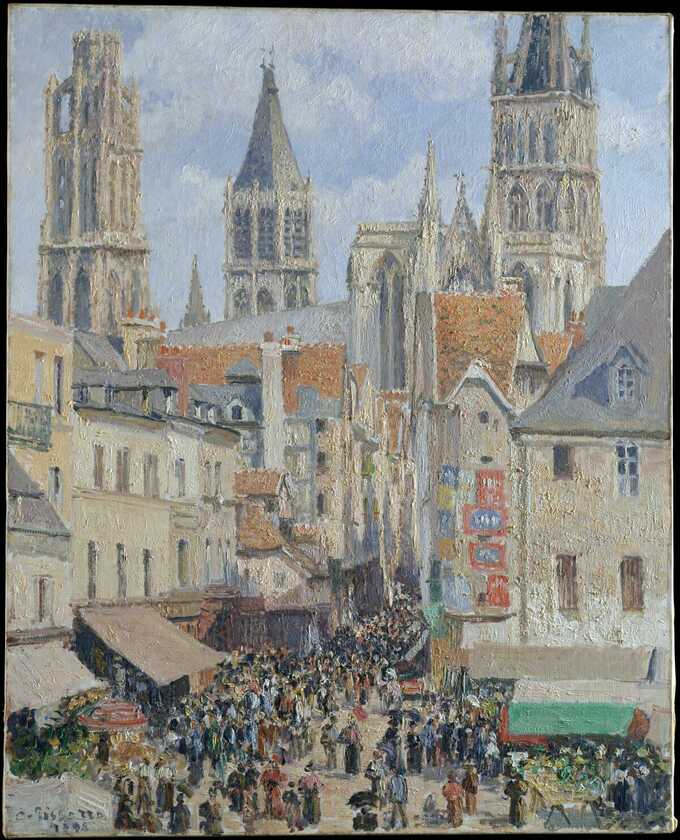 Camille Pissarro : Rue de l'Épicerie, Rouen (Effect of Sunlight)