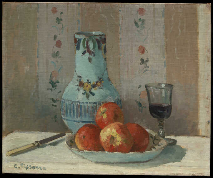 Camille Pissarro : Nature morte aux pommes et au pichet