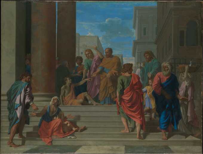 Nicolas Poussin : Saints Pierre et Jean guérissant le boiteux