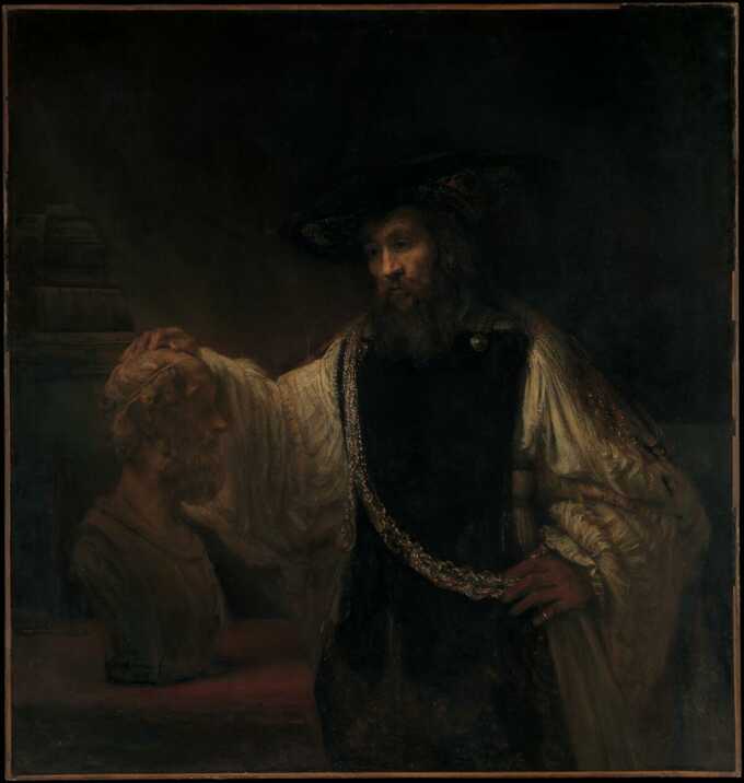 Rembrandt (Rembrandt van Rijn) : Aristote au buste d'Homère