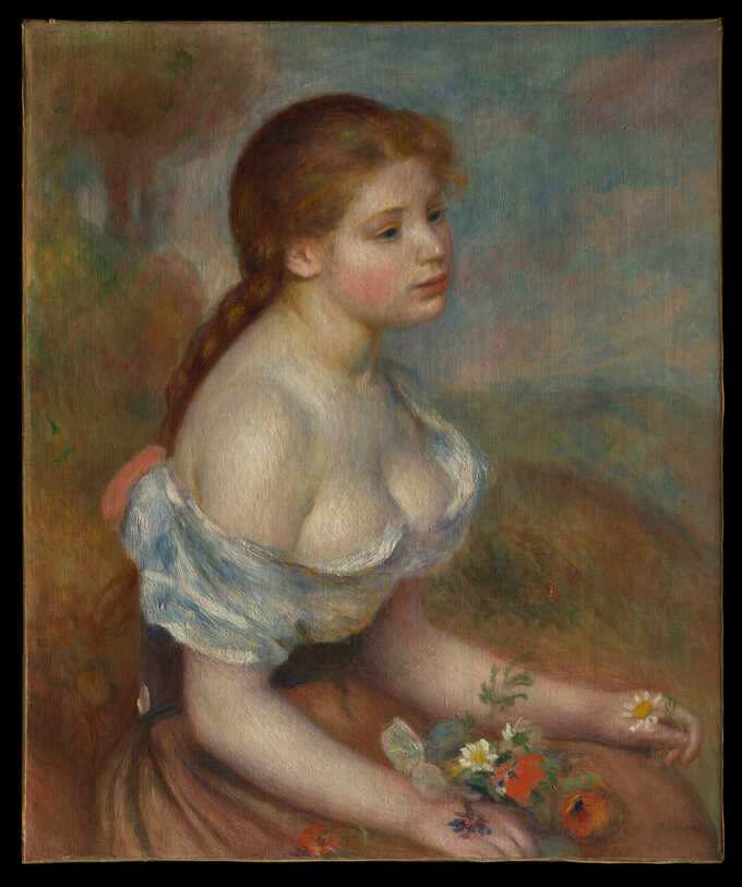 Auguste Renoir : Une jeune fille avec des marguerites