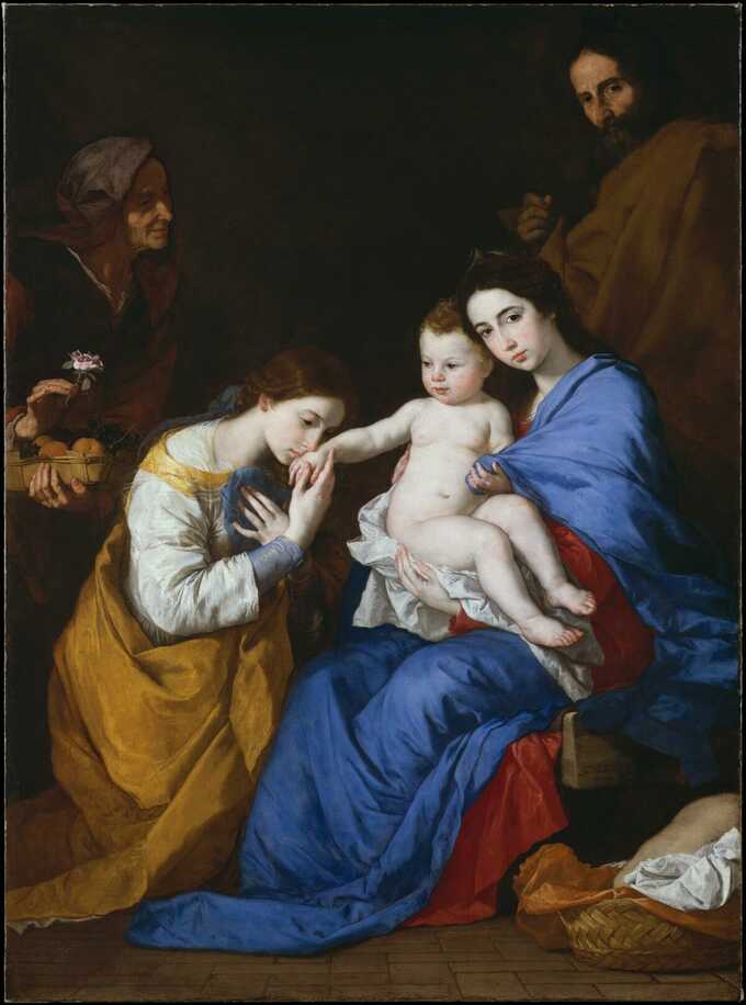 Jusepe de Ribera (called Lo Spagnoletto) : La Sainte Famille avec les saintes Anne et Catherine d'Alexandrie