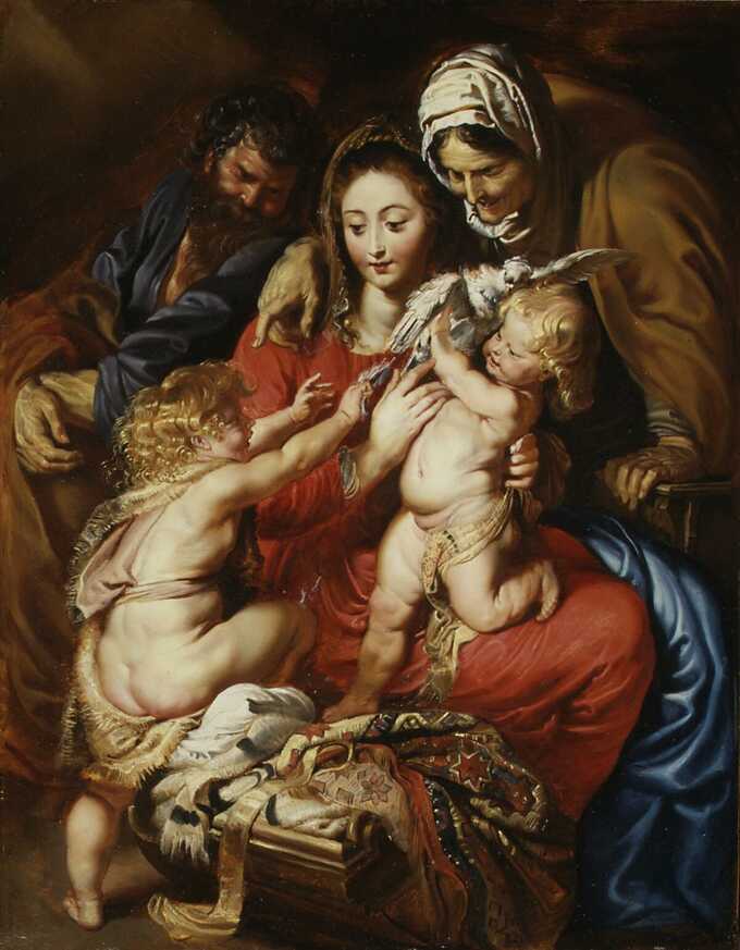 Peter Paul Rubens : La Sainte Famille avec sainte Elisabeth, saint Jean et une colombe