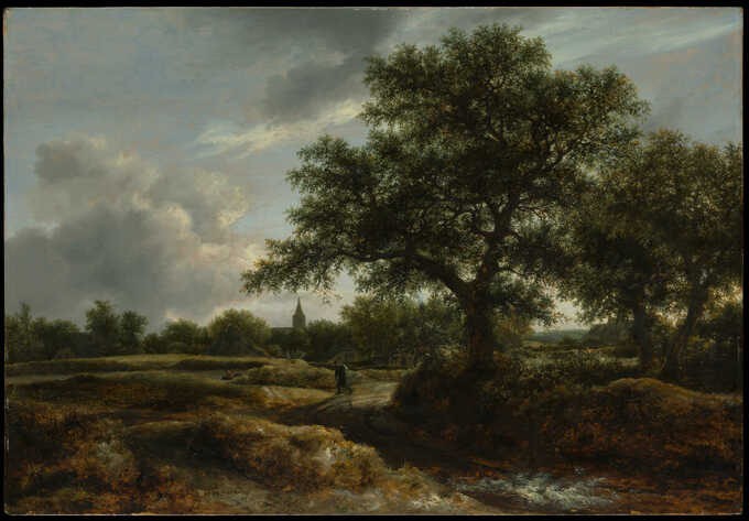 Jacob van Ruisdael : Paysage avec un village au loin