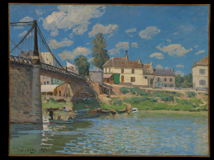 Alfred Sisley : The Bridge at Villeneuve-la-Garenne