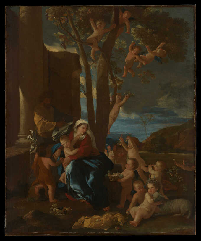 Nicolas Poussin : La Sainte Famille avec saint Jean-Baptiste