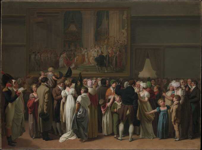 Louis Léopold Boilly : Le public regarde le « Couronnement » de David au Louvre