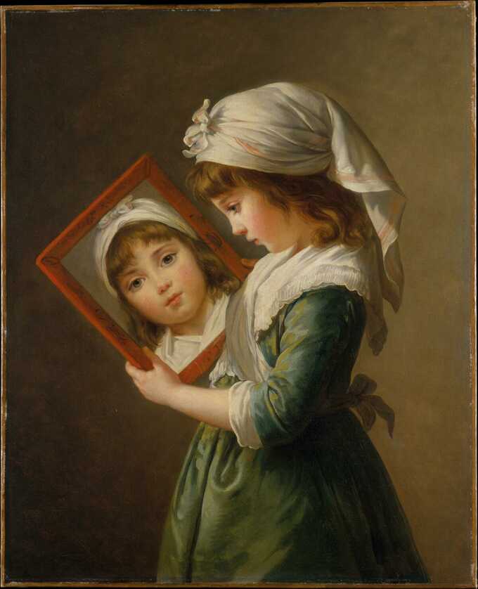 Elisabeth Louise Vigée Le Brun : Julie Le Brun (1780-1819) se regardant dans un miroir