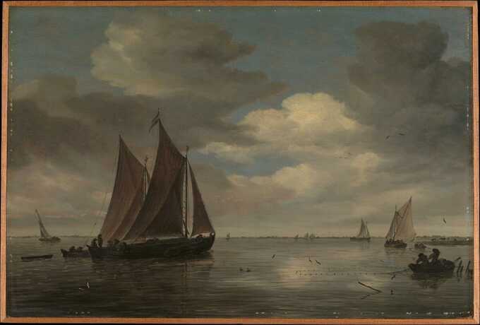 Salomon van Ruysdael : Bateaux de pêche sur une rivière