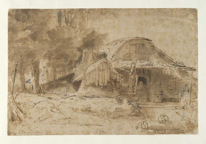 Rembrandt (Rembrandt van Rijn) : Gîte près de l'Entrée d'un Bois