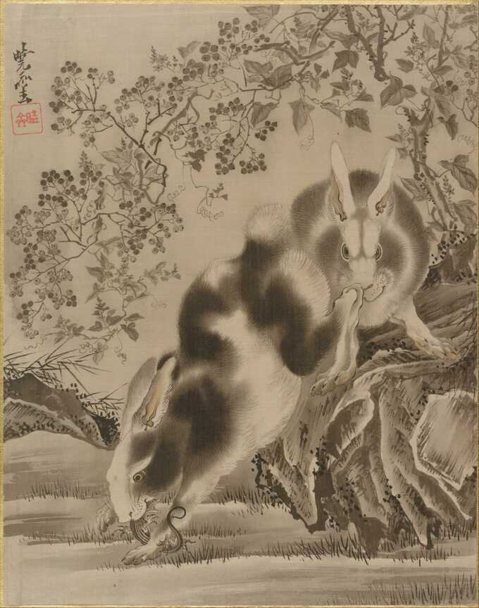 Kawanabe Kyōsai 河鍋暁斎 : Lapins
