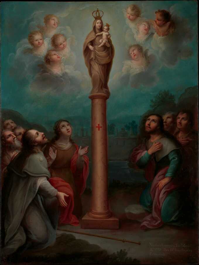Nicolás Enríquez : L'apparition de la Vierge du Pilar à saint Jacques