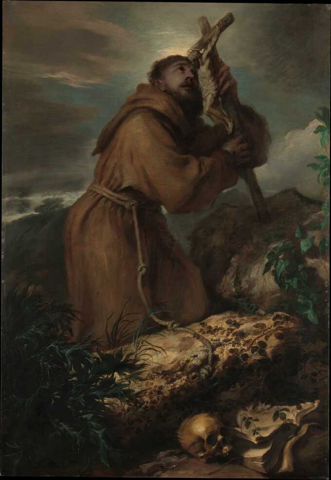 Giovanni Benedetto Castiglione (Il Grechetto) : Saint François en extase