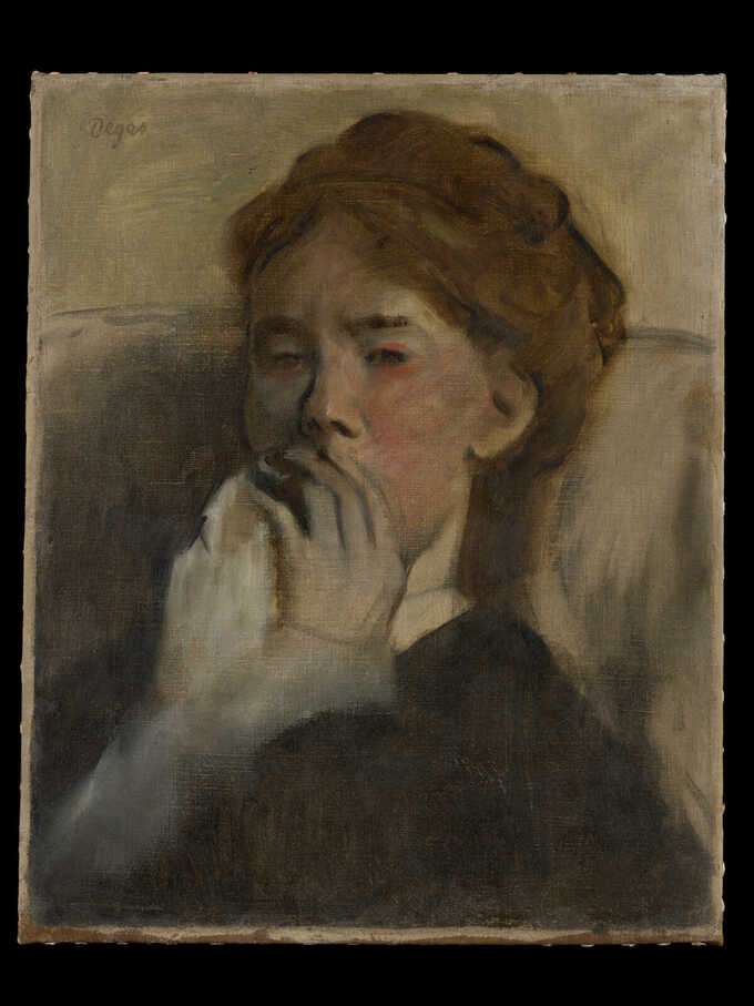 Edgar Degas : Jeune femme avec sa main sur sa bouche