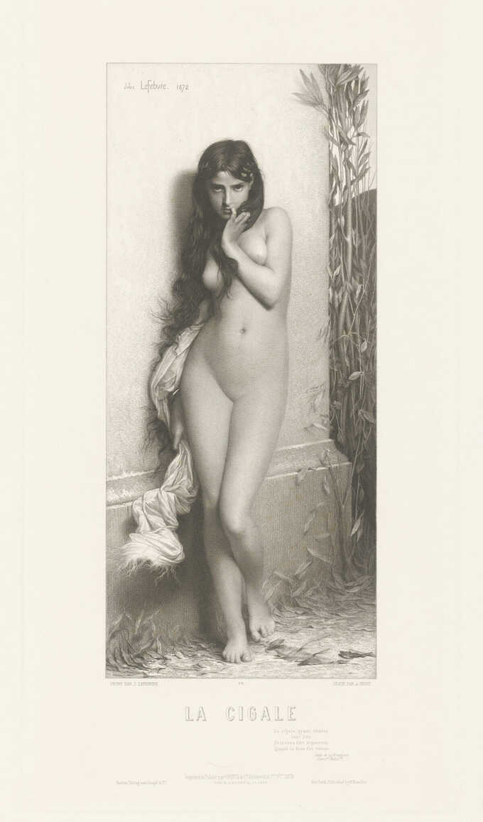 Adolphe Joseph Huot : Jeune femme nue comme 'La Cigale'