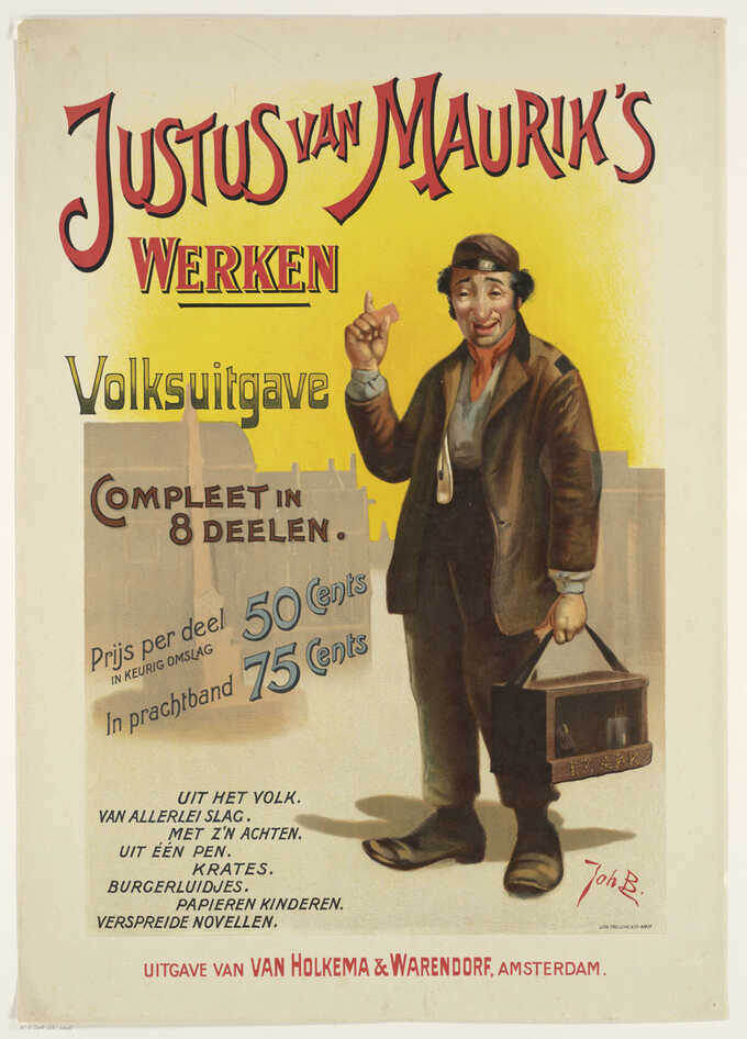 Johan Braakensiek : Affiche pour les œuvres complètes de Justus van Maurik