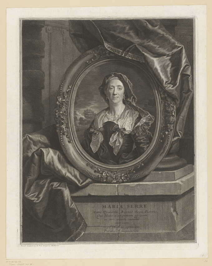 Pierre Drevet : Portrait de Maria Serre, mère de Hyacinthe Rigaud