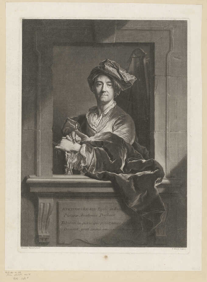 Pierre Drevet : Portret van Hyacinthe Rigaud