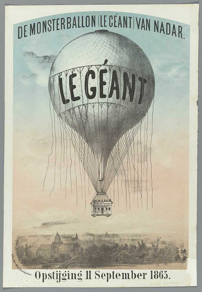 Morriën & Amand : Le Monstre Ballon (Le Géant) de Nadar. Ascension le 11 septembre 1865
