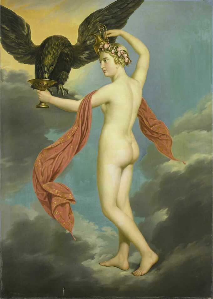 Gustav-Adolphe Diez : Hebe avec Jupiter déguisé en aigle